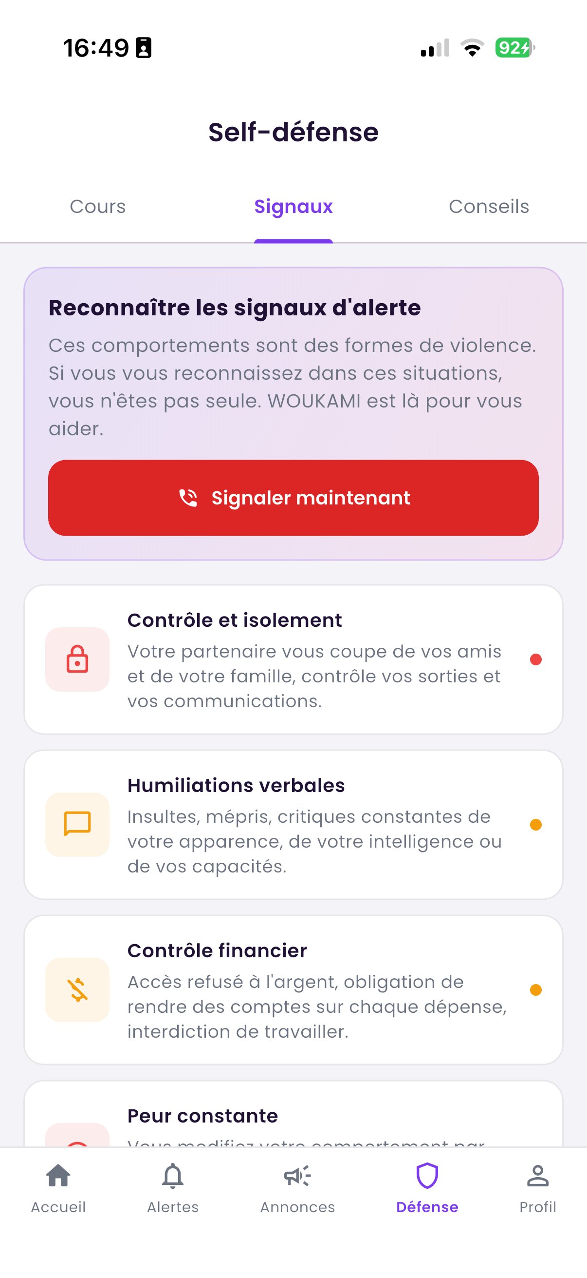 Signaux d'alerte
